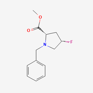 molecular formula C13H16FNO2 B12450386 Methyl (2S,4S)-1-benzyl-4-fluoropyrrolidine-2-carboxylate 