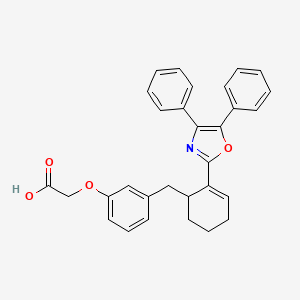 2-[3-[[2-[4,5-Di(phenyl)-1,3-oxazol-2-yl]-1-cyclohex-2-enyl]methyl]phenoxy]acetic acid
