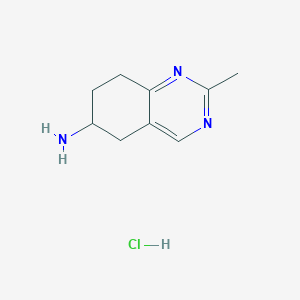 molecular formula C9H14ClN3 B12450429 6-Amino-5,6,7,8-tetrahydro-2-methylquinazoline hydrochloride 