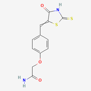 2-(4-{[(5E)-4-oxo-2-sulfanyl-1,3-thiazol-5-ylidene]methyl}phenoxy)acetamide