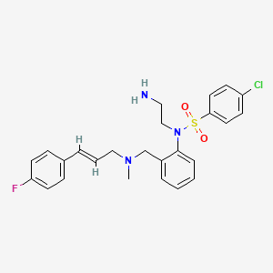 molecular formula C25H27ClFN3O2S B1245045 N-(2-aminoethyl)-4-chloro-N-[2-[[[(E)-3-(4-fluorophenyl)prop-2-enyl]-methylamino]methyl]phenyl]benzenesulfonamide 