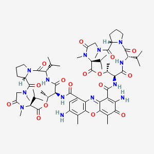 molecular formula C62H87N13O16 B1245048 2,7-diamino-4,6-dimethyl-3-oxo-1-N,9-N-bis[(3S,6S,7R,10S,16S)-7,11,14-trimethyl-2,5,9,12,15-pentaoxo-3,10-di(propan-2-yl)-8-oxa-1,4,11,14-tetrazabicyclo[14.3.0]nonadecan-6-yl]phenoxazine-1,9-dicarboxamide 