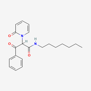 molecular formula C21H26N2O3 B12450502 N-heptyl-3-oxo-2-(2-oxopyridin-1-yl)-3-phenylpropanamide 