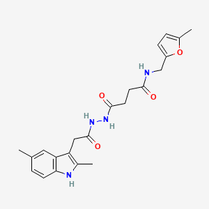 4-{2-[(2,5-dimethyl-1H-indol-3-yl)acetyl]hydrazinyl}-N-[(5-methylfuran-2-yl)methyl]-4-oxobutanamide