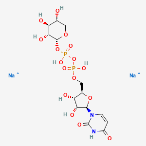 molecular formula C14H22N2Na2O16P2 B12450534 Uridine 5'-(trihydrogen diphosphate), P'-a-D-xylopyranosyl ester,disodium salt CAS No. 108320-89-4