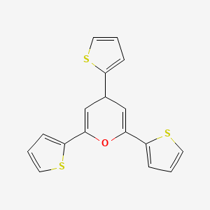 molecular formula C17H12OS3 B12450551 2,4,6-tri(thiophen-2-yl)-4H-pyran 