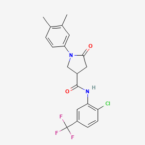 N-[2-chloro-5-(trifluoromethyl)phenyl]-1-(3,4-dimethylphenyl)-5-oxopyrrolidine-3-carboxamide