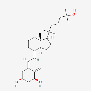 molecular formula C28H46O3 B1245056 (1R,3S,5Z)-5-[(2E)-2-[(1R,3aS,7aR)-1-(6-hydroxy-2,6-dimethylheptan-2-yl)-7a-methyl-2,3,3a,5,6,7-hexahydro-1H-inden-4-ylidene]ethylidene]-4-methylidenecyclohexane-1,3-diol 