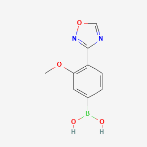 molecular formula C9H9BN2O4 B12450618 3-Methoxy-4-(1,2,4-oxadiazol-3-YL)phenylboronic acid 