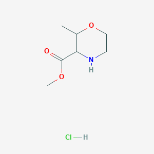 molecular formula C7H14ClNO3 B12450638 Methyl 2-methylmorpholine-3-carboxylate hydrochloride 