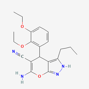 6-Amino-4-(2,3-diethoxyphenyl)-3-propyl-1,4-dihydropyrano[2,3-c]pyrazole-5-carbonitrile