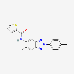 molecular formula C19H16N4OS B12450703 N-[6-methyl-2-(4-methylphenyl)-2H-benzotriazol-5-yl]thiophene-2-carboxamide 