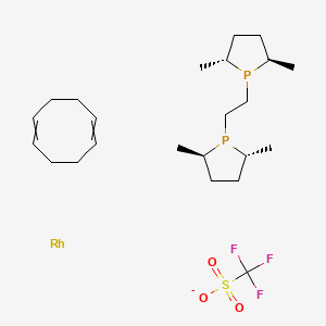 molecular formula C23H40F3O3P2RhS- B12450718 cycloocta-1,5-diene;(2R,5R)-1-[2-[(2R,5R)-2,5-dimethylphospholan-1-yl]ethyl]-2,5-dimethylphospholane;rhodium;trifluoromethanesulfonate 