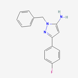 molecular formula C16H14FN3 B12450729 1-benzyl-3-(4-fluorophenyl)-1H-pyrazol-5-amine 