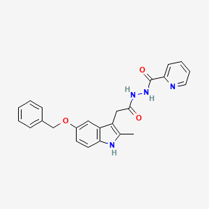 molecular formula C24H22N4O3 B12450765 N'-{2-[5-(benzyloxy)-2-methyl-1H-indol-3-yl]acetyl}pyridine-2-carbohydrazide 