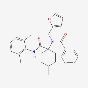 N-{1-[(2,6-dimethylphenyl)carbamoyl]-4-methylcyclohexyl}-N-(furan-2-ylmethyl)benzamide