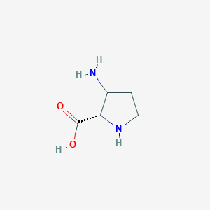 molecular formula C5H10N2O2 B12450805 (2S)-3-Aminopyrrolidine-2-carboxylic acid CAS No. 24279-08-1