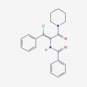 molecular formula C21H21ClN2O2 B12450817 N-[(1Z)-1-Chloro-3-oxo-1-phenyl-3-(piperidin-1-yl)prop-1-en-2-yl]benzamide 