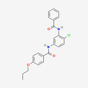 molecular formula C23H21ClN2O3 B12450818 N-(3-benzamido-4-chlorophenyl)-4-propoxybenzamide 