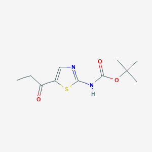 molecular formula C11H16N2O3S B12450828 Tert-butyl 5-propionylthiazol-2-ylcarbamate 