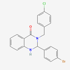 2-(4-Bromophenyl)-3-[(4-chlorophenyl)methyl]-1,2-dihydroquinazolin-4-one