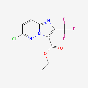 molecular formula C10H7ClF3N3O2 B12450838 Ethyl 6-chloro-2-(trifluoromethyl)imidazo[1,2-b]pyridazine-3-carboxylate 