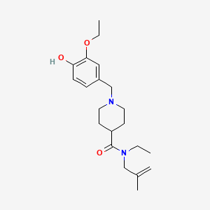 molecular formula C21H32N2O3 B12450862 1-(3-ethoxy-4-hydroxybenzyl)-N-ethyl-N-(2-methylprop-2-en-1-yl)piperidine-4-carboxamide 