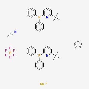 molecular formula C49H53F6N3P3Ru B12450866 Acetonitrile;(6-tert-butylpyridin-2-yl)-diphenylphosphane;cyclopenta-1,3-diene;ruthenium(1+);hexafluorophosphate 