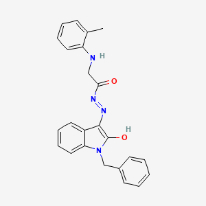 N'-[(3E)-1-benzyl-2-oxo-1,2-dihydro-3H-indol-3-ylidene]-2-[(2-methylphenyl)amino]acetohydrazide (non-preferred name)