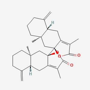 molecular formula C30H38O4 B1245089 双齿果内酯 