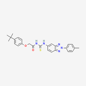 molecular formula C26H27N5O2S B12450901 2-(4-tert-butylphenoxy)-N-{[2-(4-methylphenyl)-2H-benzotriazol-5-yl]carbamothioyl}acetamide 