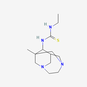 molecular formula C13H24N4S B12450917 1-Ethyl-3-(1-methyl-3,6-diazatricyclo[4.3.1.1~3,8~]undec-9-yl)thiourea 