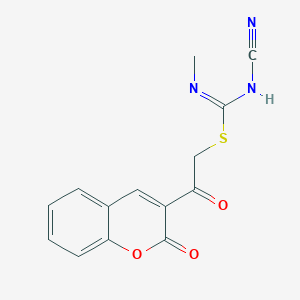 molecular formula C14H11N3O3S B12450927 2-oxo-2-(2-oxo-2H-chromen-3-yl)ethyl N'-cyano-N-methylcarbamimidothioate 