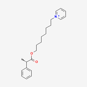 molecular formula C22H30NO2+ B1245119 8-pyridin-1-ium-1-yloctyl (2S)-2-phenylpropanoate 