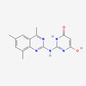 molecular formula C15H15N5O2 B12451225 2-[(4,6,8-Trimethylquinazolin-2-yl)amino]pyrimidine-4,6-diol 