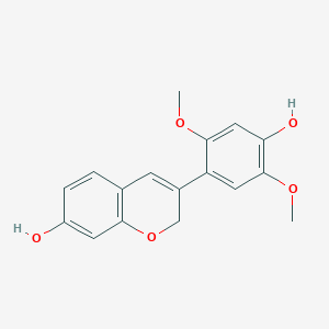 molecular formula C17H16O5 B1245141 2H-1-苯并吡喃-7-醇，3-(4-羟基-2,5-二甲氧基苯基)- CAS No. 645394-14-5