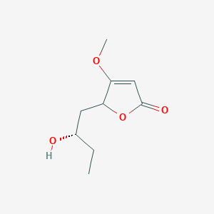 molecular formula C9H14O4 B1245142 2(5H)-呋喃酮，5-[(2S)-2-羟基丁基]-4-甲氧基- CAS No. 628302-59-0