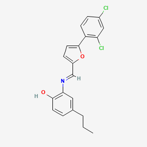 2-({(E)-[5-(2,4-dichlorophenyl)furan-2-yl]methylidene}amino)-4-propylphenol