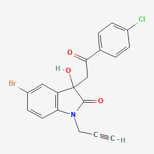 5-bromo-3-[2-(4-chlorophenyl)-2-oxoethyl]-3-hydroxy-1-(prop-2-yn-1-yl)-1,3-dihydro-2H-indol-2-one