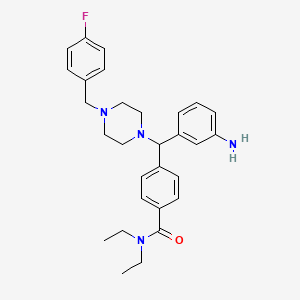 4-{(3-Aminophenyl)[4-(4-fluorobenzyl)piperazin-1-yl]methyl}-N,N-diethylbenzamide