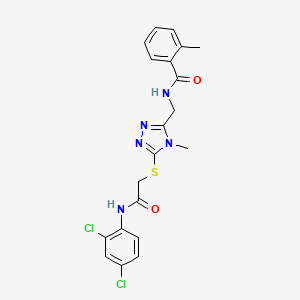 molecular formula C20H19Cl2N5O2S B12451500 N-{[5-({2-[(2,4-dichlorophenyl)amino]-2-oxoethyl}sulfanyl)-4-methyl-4H-1,2,4-triazol-3-yl]methyl}-2-methylbenzamide 