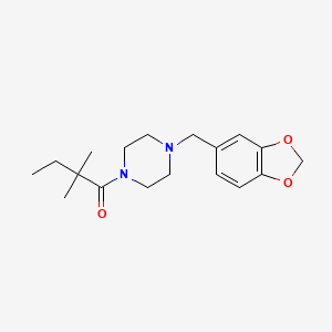 1-[4-(1,3-Benzodioxol-5-ylmethyl)piperazin-1-yl]-2,2-dimethylbutan-1-one