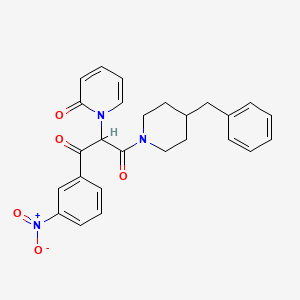 molecular formula C26H25N3O5 B12451551 1-(4-Benzylpiperidin-1-yl)-3-(3-nitrophenyl)-2-(2-oxopyridin-1-yl)propane-1,3-dione 