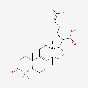 molecular formula C30H46O3 B1245160 6-methyl-2-[(10S,13S,14S)-4,4,10,13,14-pentamethyl-3-oxo-1,2,5,6,7,11,12,15,16,17-decahydrocyclopenta[a]phenanthren-17-yl]hept-5-enoic acid 
