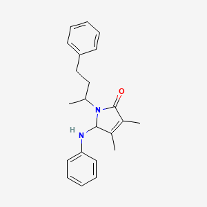 molecular formula C22H26N2O B12451612 3,4-dimethyl-5-(phenylamino)-1-(4-phenylbutan-2-yl)-1,5-dihydro-2H-pyrrol-2-one 