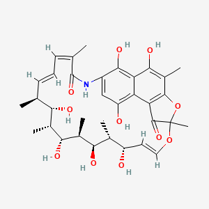 molecular formula C34H43NO11 B1245162 Demethyl-desacetyl-rifamycin SV 