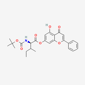 molecular formula C26H29NO7 B12451621 5-hydroxy-4-oxo-2-phenyl-4H-chromen-7-yl N-(tert-butoxycarbonyl)-D-isoleucinate 