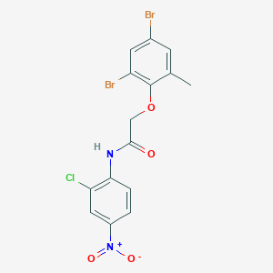 molecular formula C15H11Br2ClN2O4 B12451731 N-(2-chloro-4-nitrophenyl)-2-(2,4-dibromo-6-methylphenoxy)acetamide 