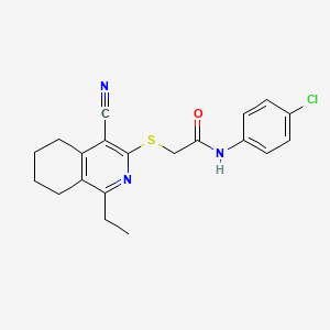 molecular formula C20H20ClN3OS B12451743 N-(4-chlorophenyl)-2-[(4-cyano-1-ethyl-5,6,7,8-tetrahydroisoquinolin-3-yl)sulfanyl]acetamide 