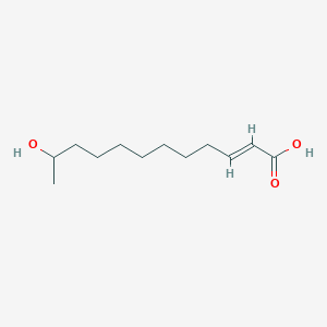 molecular formula C12H22O3 B1245176 (2E)-11-hydroxy-2-dodecenoic acid 
